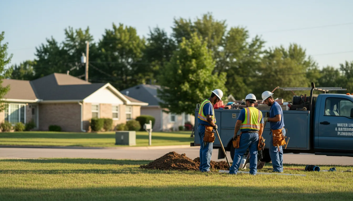 Residential water line and bathroom plumbing service in Solsberry, IN